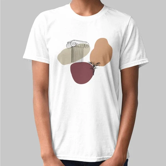 Greek Roman Column Line Art Graphic Tee - Picture 3 of 5